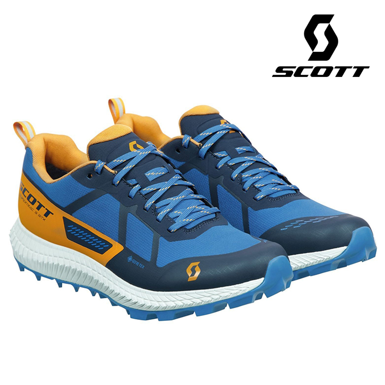 【SCOTT 瑞士】SUPERTRAC 3 GORE-TEX 防水越野跑鞋 男9.5 (US) 午夜藍/亮橙｜多功能運動