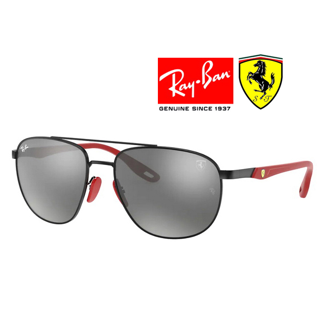 【原廠公司貨】RAY BAN 雷朋 限量法拉利聯名款太陽眼鏡 RB3659M F002/6G 黑框水銀膜深灰鏡片 公司貨