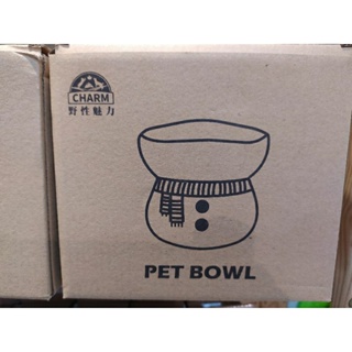 雪寶造型貓咪瓷碗 寵物碗
