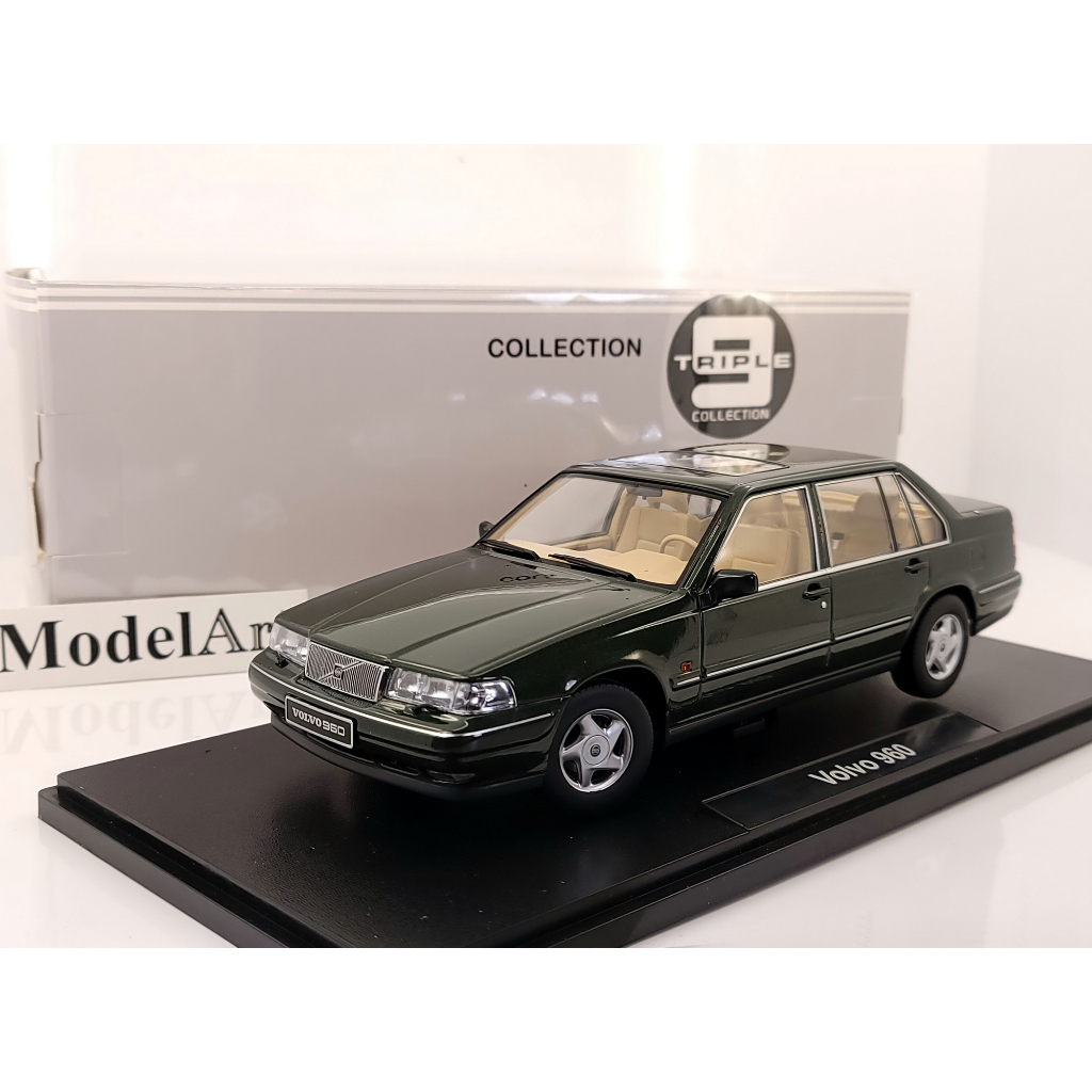 【模型車藝】1/18 Triple9 Volvo 960 Sedan 1996 橄欖綠【富豪旗艦房車】