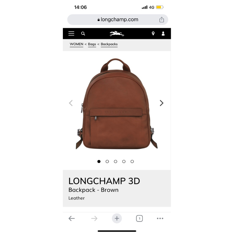 Longchamp 真皮牛皮後背包