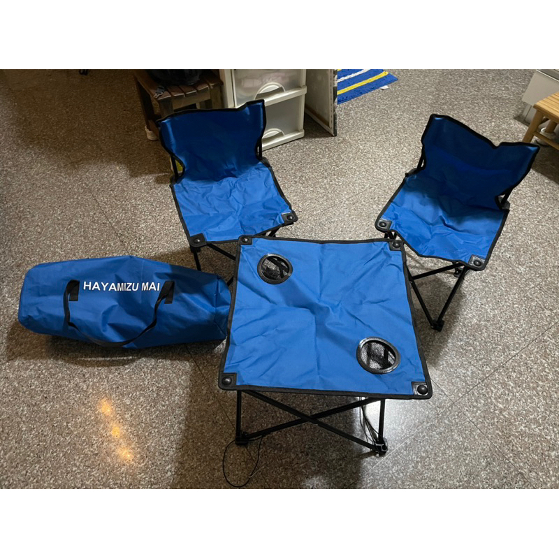 全新 Hayamizu mai 可攜式戶外折疊桌椅三件組 露營 方便攜帶(綠)