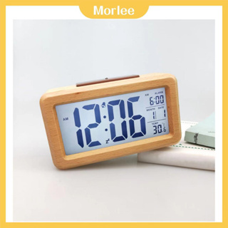 🔥Morlee 莫利🔥現貨秒出 簡約鏡面時鐘 掛鐘 LED聲控時鐘 桌面數字時鐘 温度 電子掛鐘 多功能 超靜音時鐘