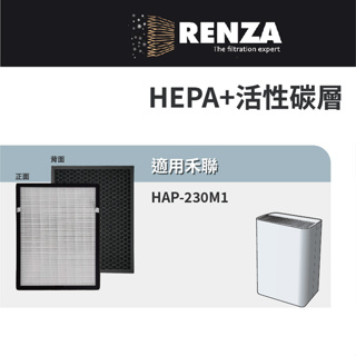 適用HERAN禾聯 HAP-230M1 負離子空氣清淨機HAP 230M1 230M1-HCP HEPA活性碳濾網 濾芯