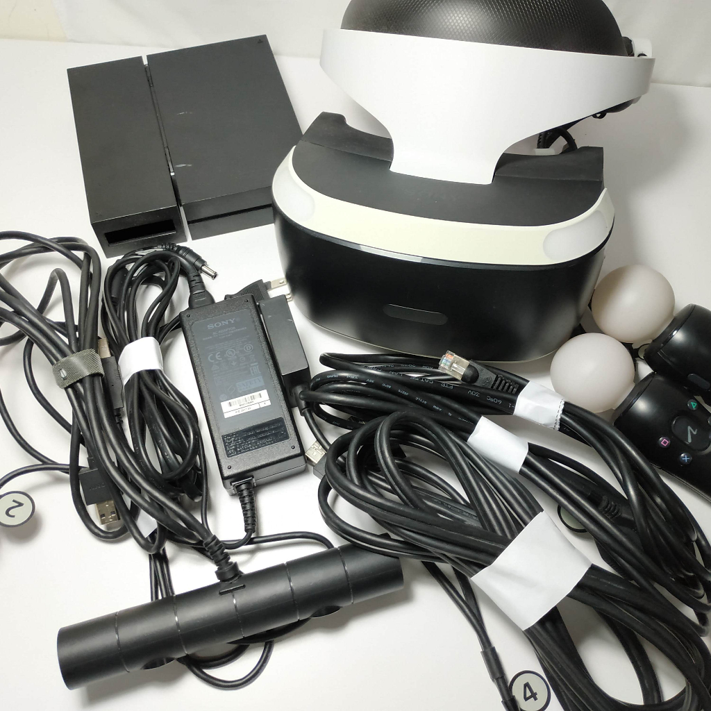 SONY PS4/5 VR 頭戴裝置 泡綿老化會掉屑 含配件/動態控制器 無原盒 二手 現貨  【C2304172】