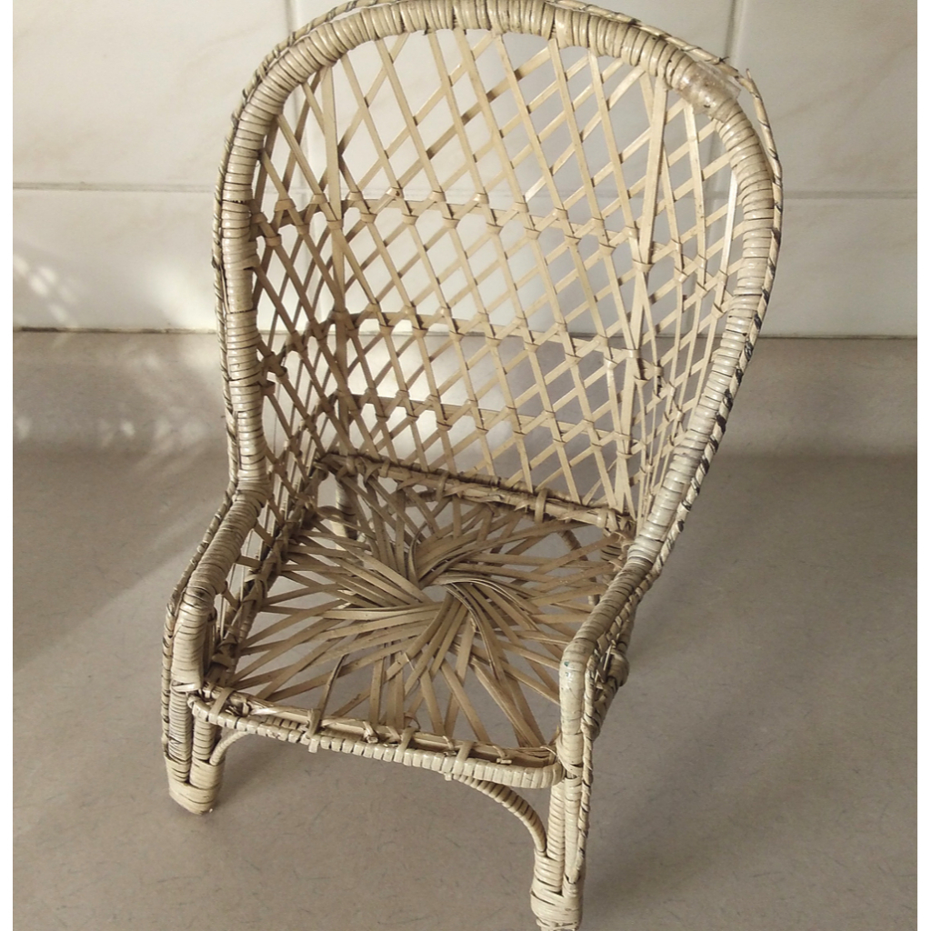 小藤椅(擺飾用) 編織椅 收藏 飾品 裝飾 手工 道具 拍照 二手