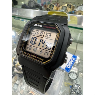 【金臺鐘錶】CASIO卡西歐 W-800HG-9A數字型 學生 當兵 指定款 防水 (咖啡面)