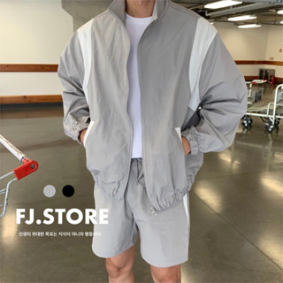 【FJstore】韓國 槍背帶造型風衣外套 防風外套 風外 男生外套 寬鬆 女生外套 情侶