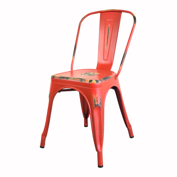 LOFT 工業復古 Tolix高背餐椅 經典款 可堆疊 做舊紅 CH001-R