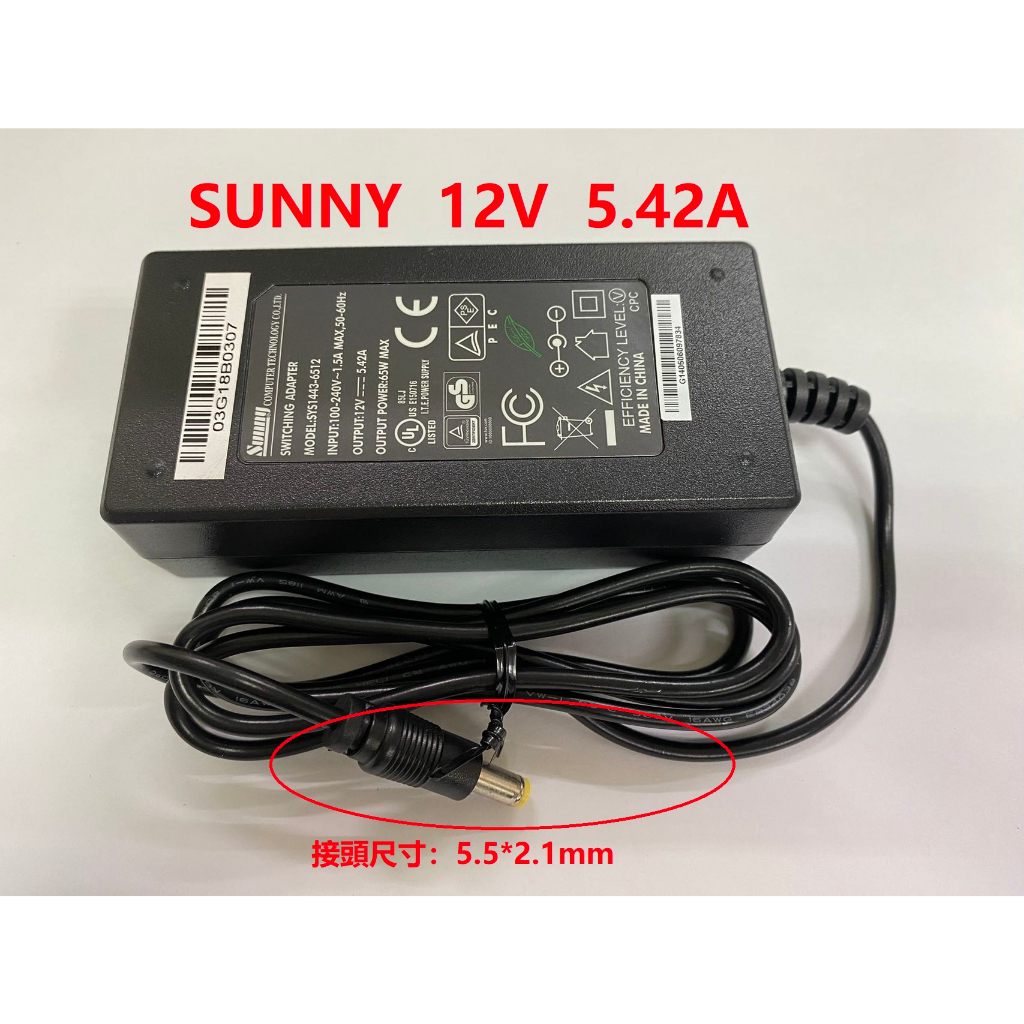 庫存品 SUNNY  12V   5.42A電源供應器/變壓器 SYS1443-6512