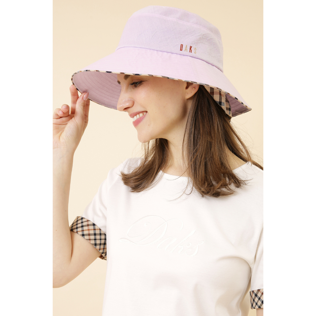 日本製 英國 DAKS 薰衣草紫 夏季防曬漁夫帽