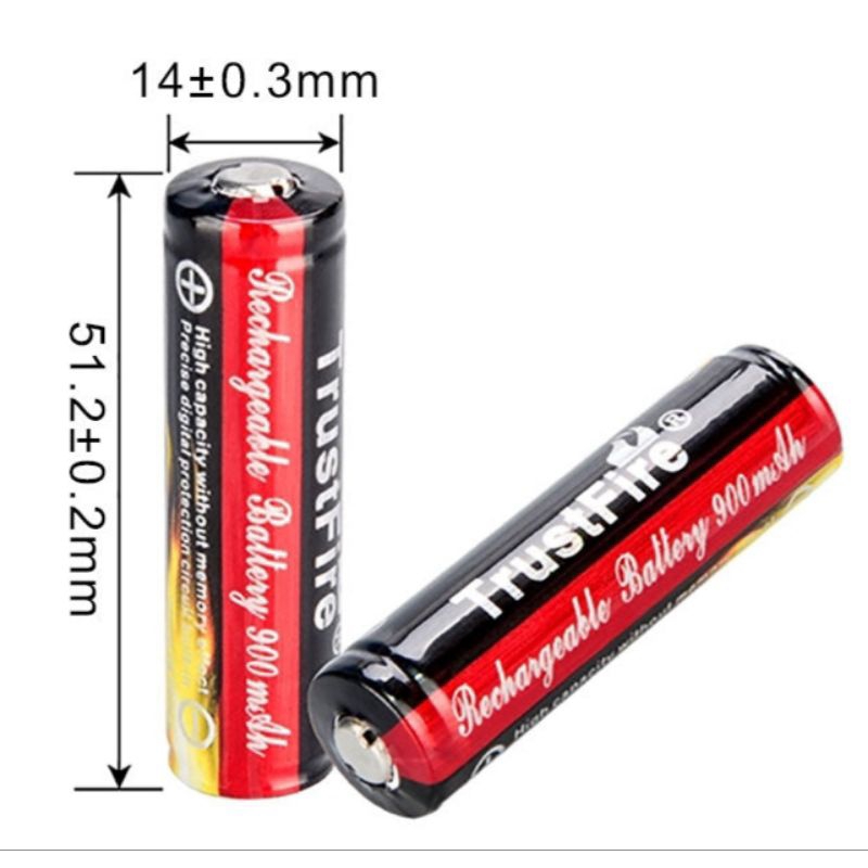 高品質 最好的 Trustfire TF14500 3號 AA 充電式鋰電池,3.7V 900mAh 尖頭,充放電保護板