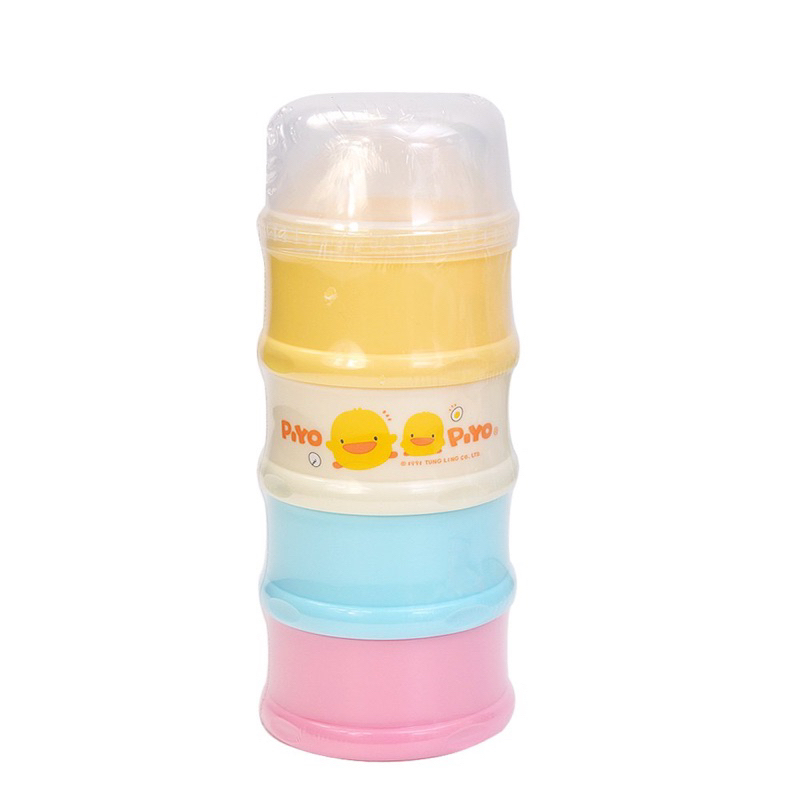 黃色小鴨-四層彩色奶粉盒/奶粉罐/奶粉分裝盒 （外出或深夜泡奶既快又省時方便）