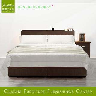 HOME MALL和懋傢俱~米蘭時尚雙側燈床頭片雙人5尺(胡桃/白橡)-$3599元(雙北市1-3F市區免運費)C**