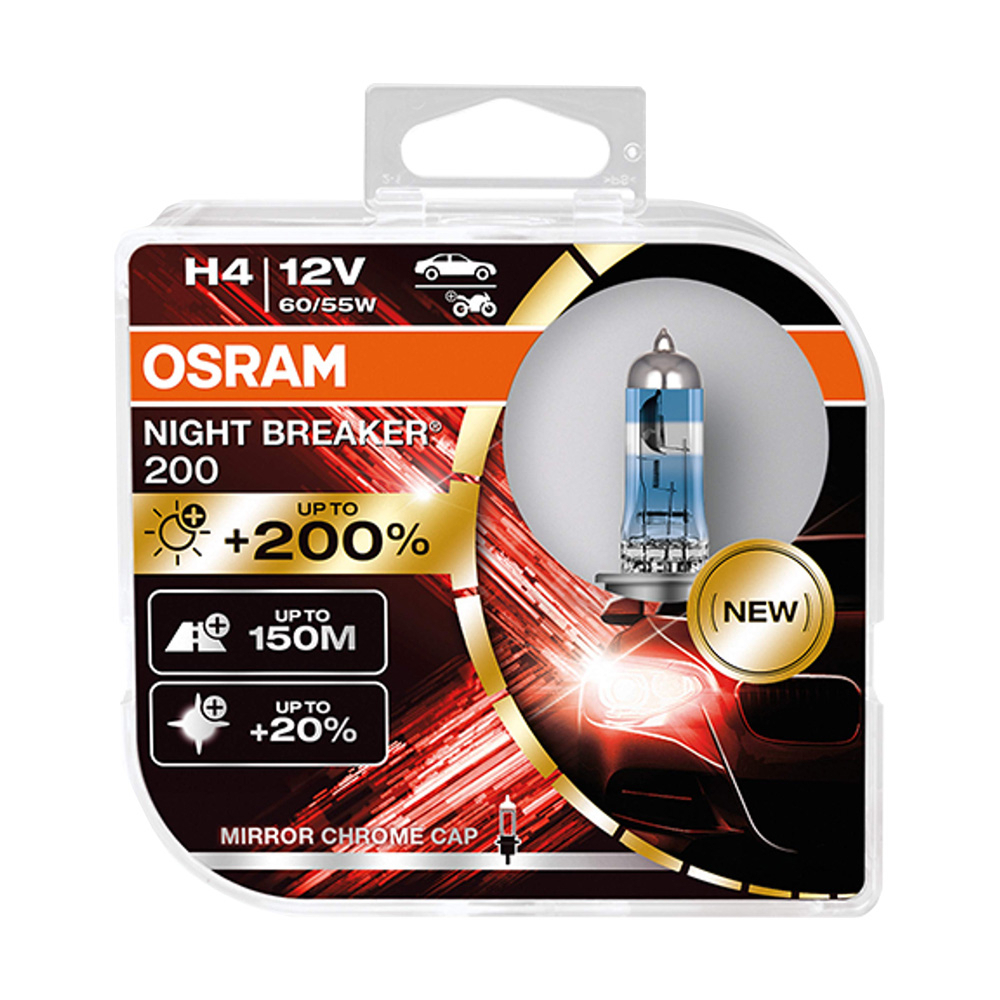 【易油網】OSRAM  Night Breaker H4 12V 大燈 遠燈 燈泡 60/55W 增亮達200% 安全