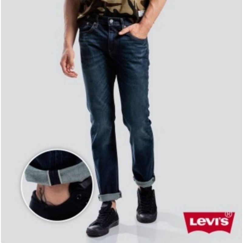 正品LEVIS514 赤耳 男深藍刷紋彈性修身直筒牛仔長褲（尺寸、衣況請詳內文）