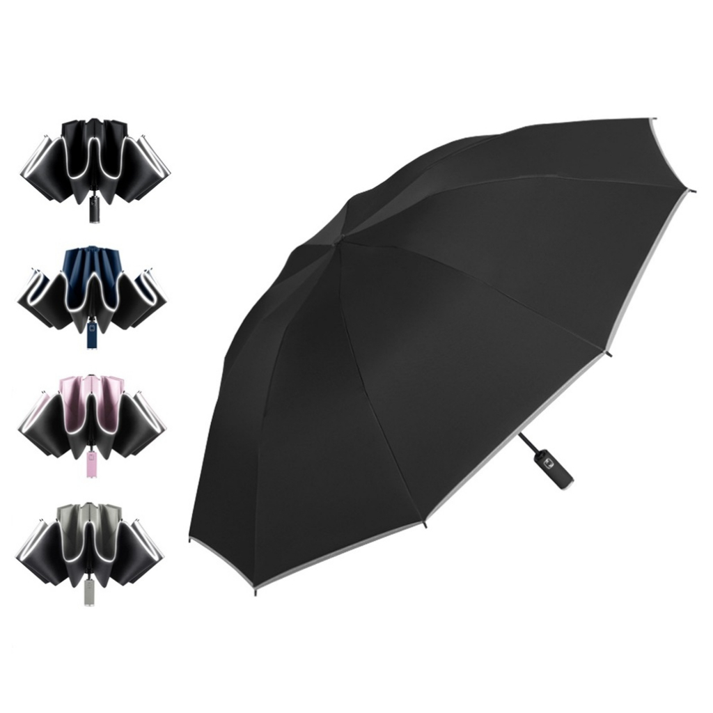 黑膠 抗UV 10骨 反光反向傘 反向自動傘 耐強風 自動折疊傘 自動摺疊傘 十骨自動傘