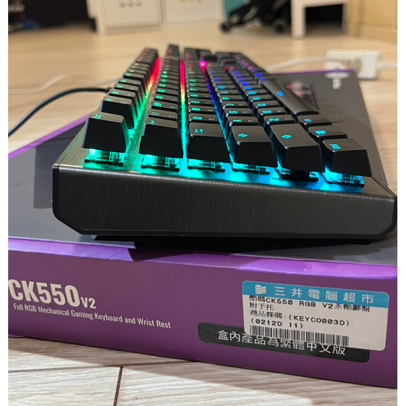 Cooler Master 酷媽CK550 V2 RGB中文機械鍵盤 /TTC茶軸/附手托