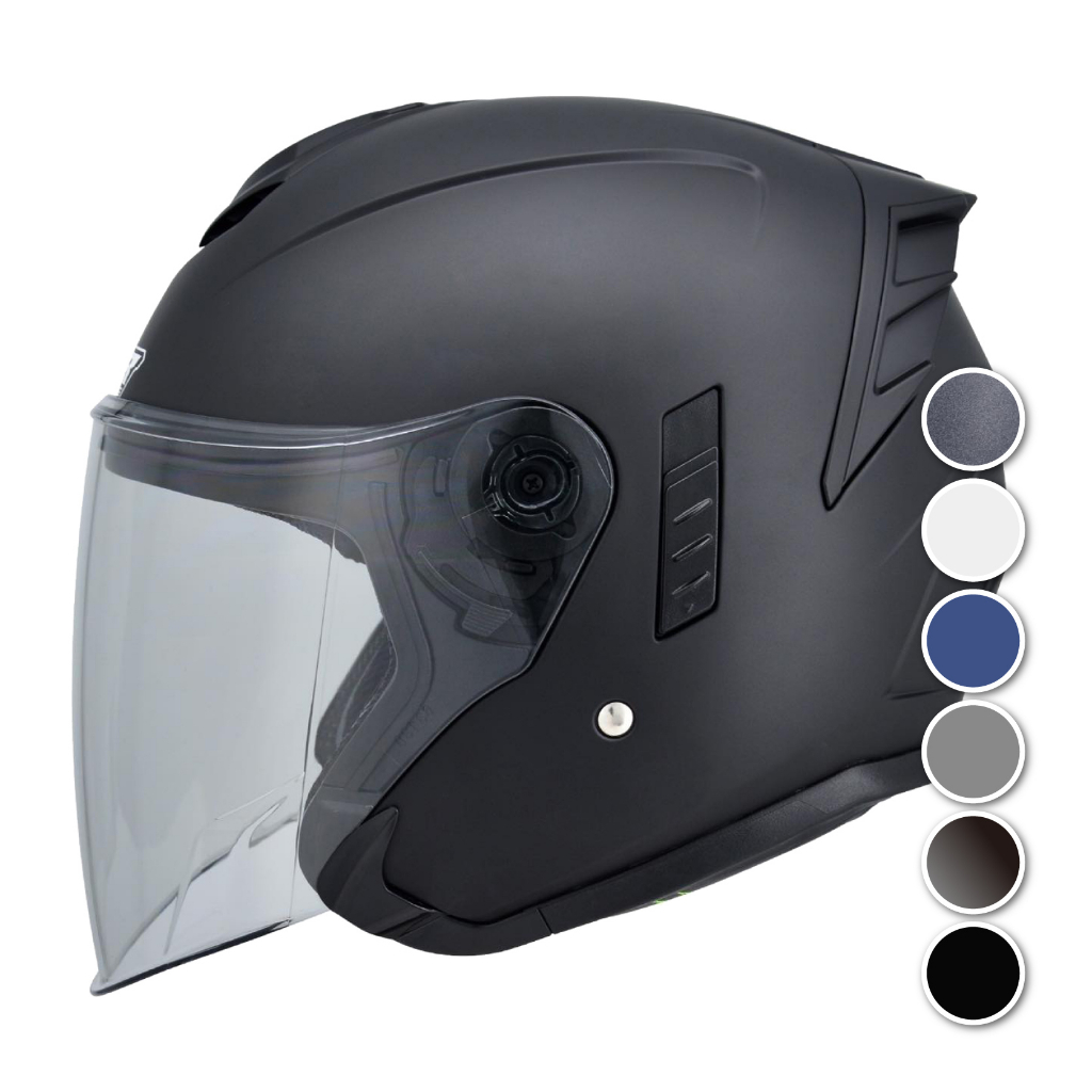 [安信騎士] M2R FR2 紀念版 素色 3/4罩 半罩安全帽 內墨鏡 加長鏡片 竹炭內襯 FR-2