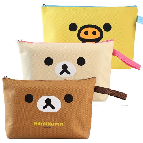 韓國正版 拉拉熊 懶懶熊 化妝包 餐具盒 餐具袋 萬用包 筆袋 收納袋 鉛筆盒