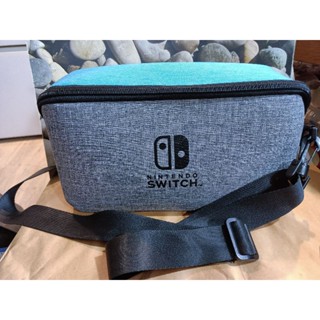 二手出清/HORI Switch NS 週邊 主機專用收納側揹包 單肩收納包 單肩包 收納包 攜帶包 藍灰款 任天堂