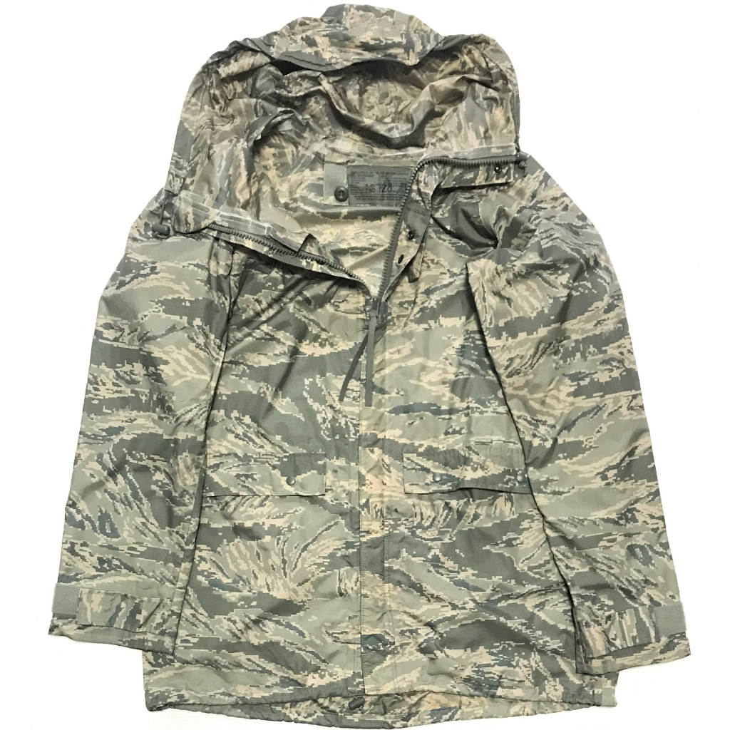 美軍公發 USAF 空軍 ABU 虎紋數位迷彩 PARKA 風衣 雨衣 SIZE：XS