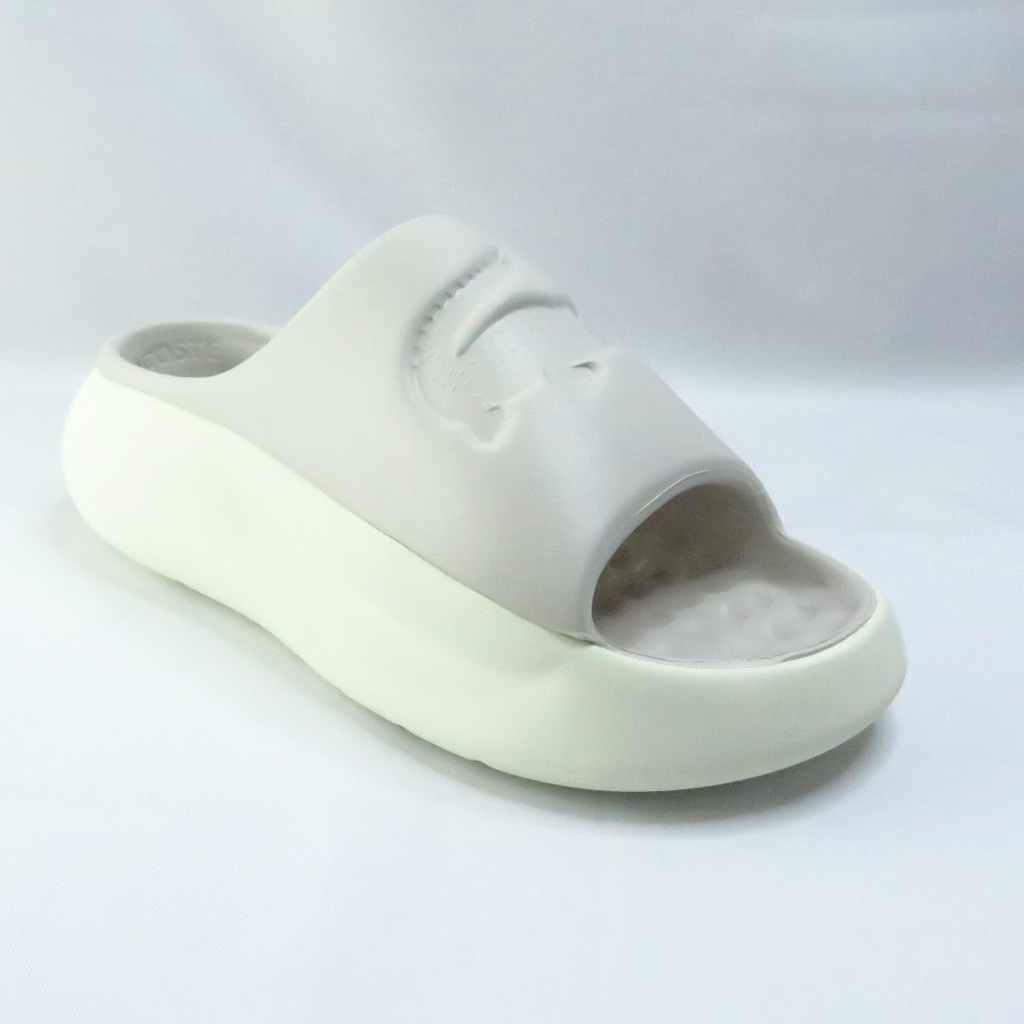 LACOSTE Serve Slide 3.0 男款 防水拖鞋 45CMA000418C 淡灰米白【iSport愛運動】