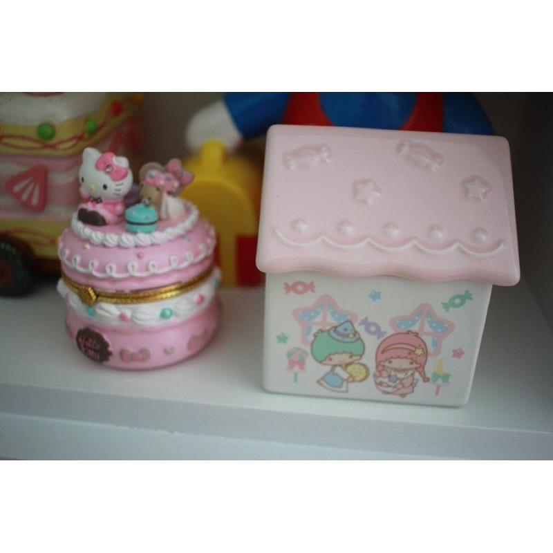 hello kitty置物盒.熊熊蛋糕🎂可愛置物盒.雙子星kikilala房子🏠陶瓷置物盒