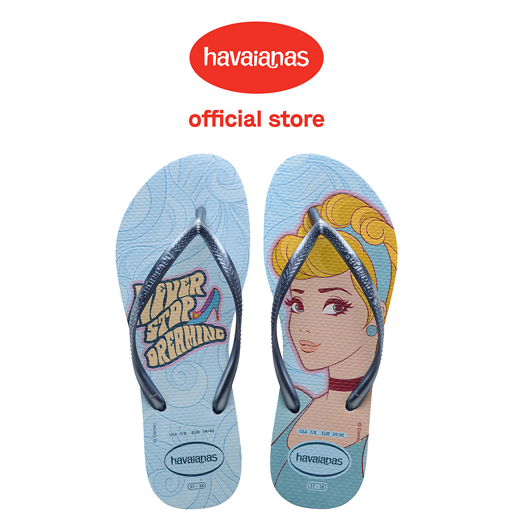 Havaianas 哈瓦仕 拖鞋 夾腳拖 迪士尼 仙度瑞拉 藍 Slim Princesas 4135045-1804W