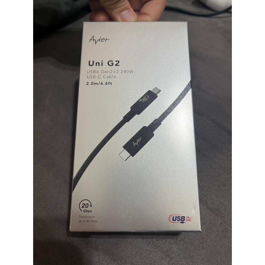 Avier Uni G2 USB4 Gen2x2 240W 高速資料傳輸充電線 2M usb-C cable 全新未使用