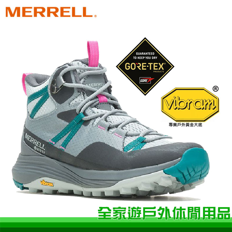 【全家遊戶外】MERRELL 美國 女款 SIREN 4 MID GORE-TEX 中筒登山鞋 灰綠 ML037284