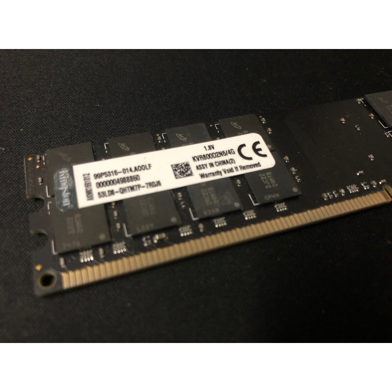 二手良品，金士頓DDR2-4G-800，雙面顆粒記憶體