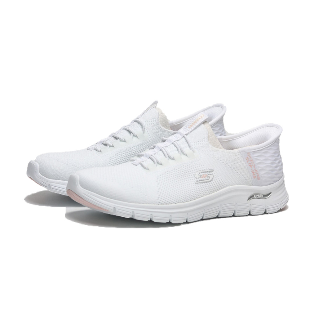 SKECHERS 休閒鞋 ARCH FIT 全白 襪套 瞬穿科技 女 104379WHT