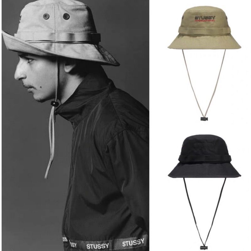 美國正品STUSSY BUUCKET HAT YF26滑板 衝浪 美潮 漁夫帽 潮流限量款 掛繩 露營帽