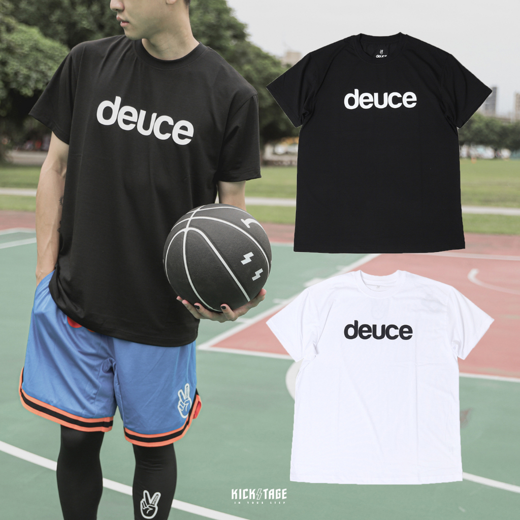 Deuce Brand Logo Tee 黑色 白色 文字LOGO 基本款 運動 訓練 短T【DE002】