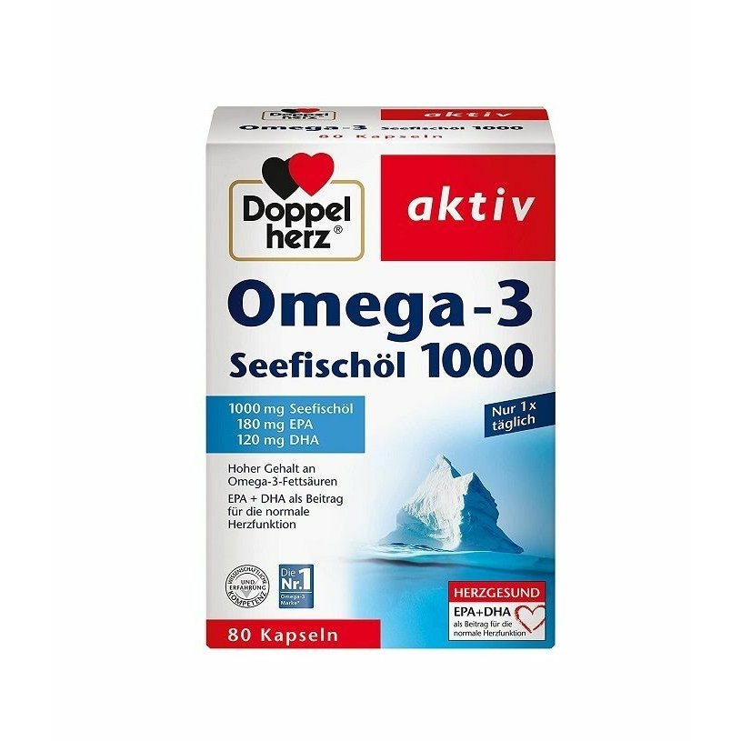 【現貨 效期:2026】德國Doppelherz-雙心Omega-3深海魚油1000mg 80顆