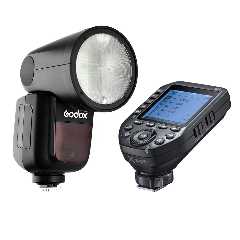 Godox 神牛 V1 + Xpro II 發射器 鋰電圓燈頭閃光燈套組 For C N S F O 相機專家 公司貨