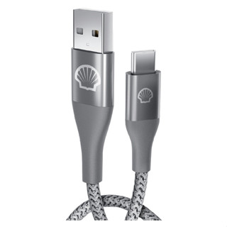 Shell殼牌 USB-A to USB-C 鋁合金反光編織充電傳輸線(1M/2M)【真便宜】