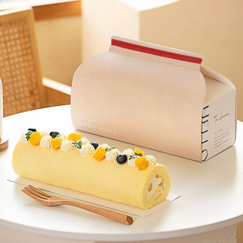 『Mi烘培』英文文字長形蛋糕卷包裝盒 瑞士卷 點心盒 切片蛋糕盒 磅蛋糕 蛋糕卷包裝盒 烘培外帶盒 瑪德蓮 費南雪