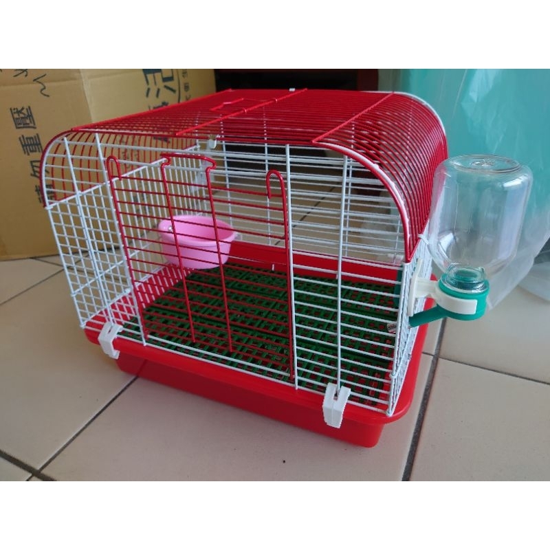 (二手只使用一個禮拜)寵物籠 便宜賣 送水瓶跟碗 買回去直接可以養 小動物鐵籠 兔子  天竺鼠 外出籠
