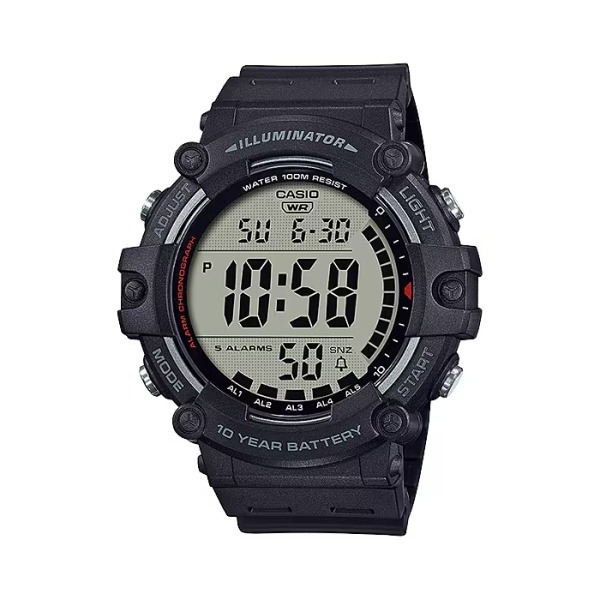 【CASIO 卡西歐】十年電力個性大錶徑數位顯示電子腕錶-岩石黑/AE-1500WH-1AV/台灣總代理公司貨享一年保固