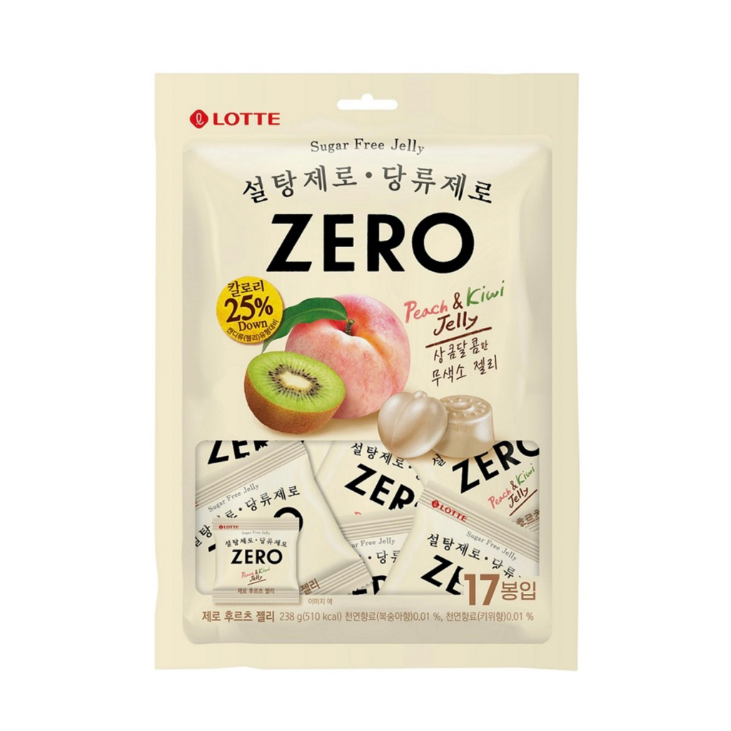 SY韓國代購🇰🇷  韓國 Lotte 樂天 zero 零糖 水果軟糖 238g (14gx17包)