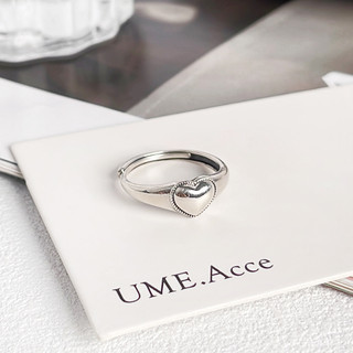 [全純銀.戒指] 愛心戒指【UME】洗手可戴 不退色戒指 S925純銀戒指/可調戒圍戒指