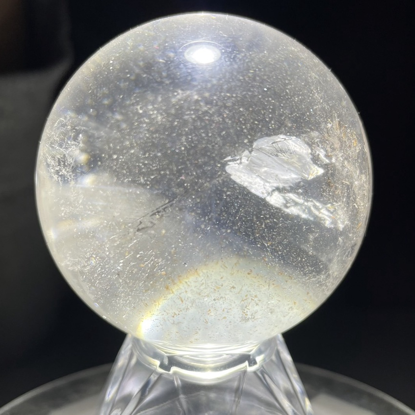 天然骨幹水晶超七白水晶共生異象水晶球(附座)