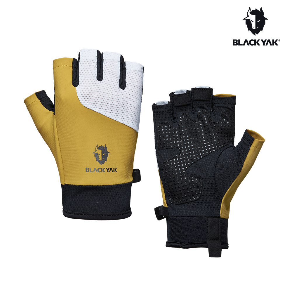 【BLACKYAK】HYPER LIGHT輕量半指手套(黃色)-透氣/防滑/耐磨|CB1NAN04|2BYGVS3905