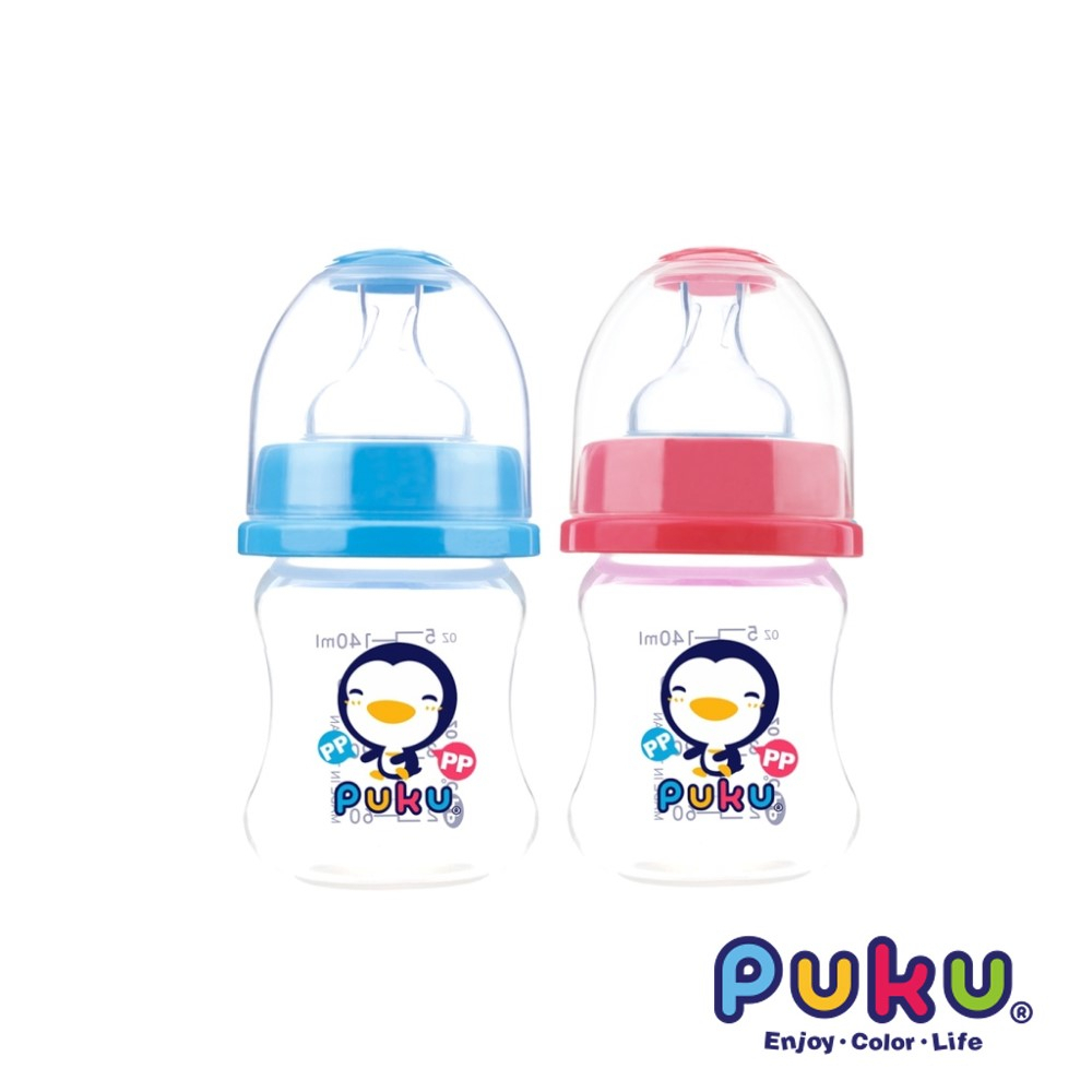 PUKU藍色企鵝 寬口PP奶瓶140ml(水/粉)