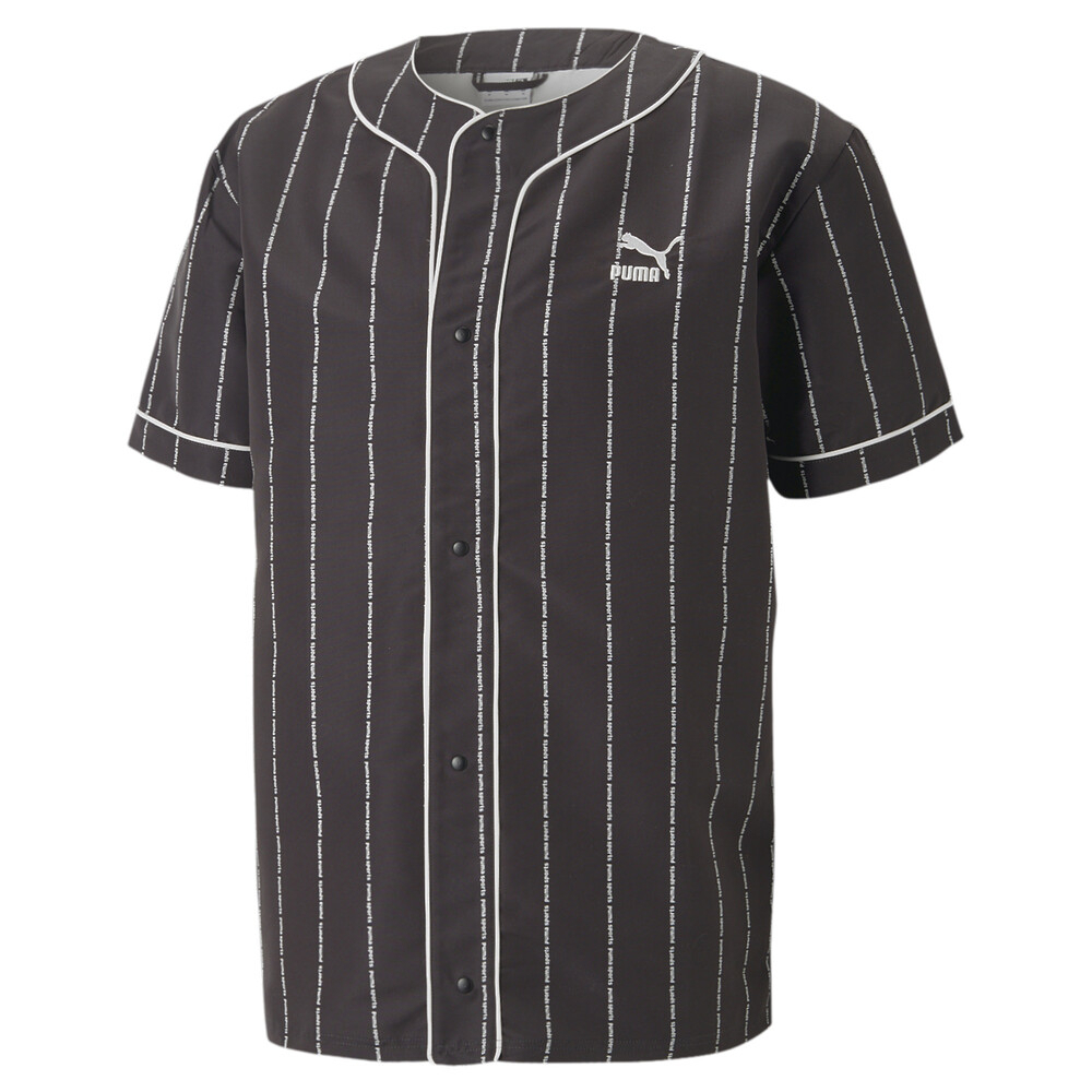 PUMA 流行系列 P.Team 棒球風短袖襯衫 黑色 男性 KAORACER 62249101