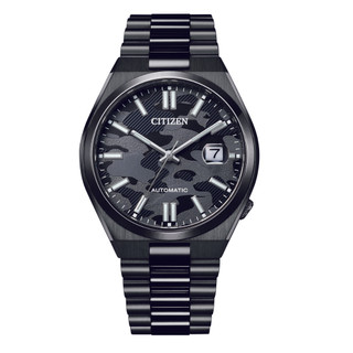 CITIZEN星辰 簡約時尚六角形機械錶 男錶40mm 迷彩黑鏡面 【Watch On-line Store】