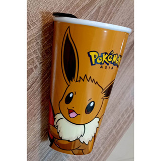 全新正版現貨【精靈寶可夢】暖呼呼雙層帶蓋陶瓷隨行杯(好推合開口.真方便!) 伊布款 全家便利商店 神奇寶貝 杯子 禮物