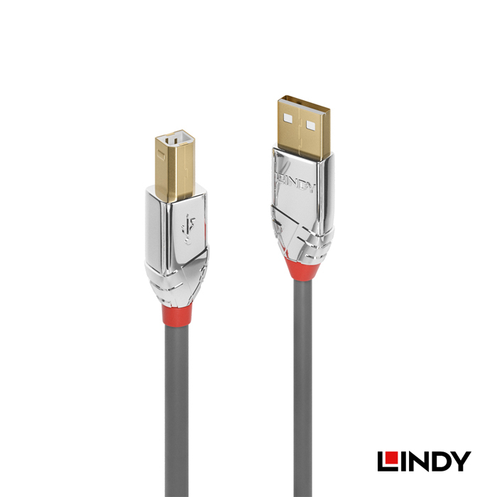 LINDY 林帝 CROMO USB2.0 Type-A/公 to Type-B/公 傳輸線 2m (36642)